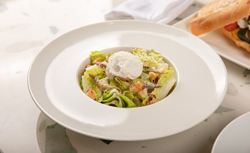 Caesar salad with house-made ranch dressing
