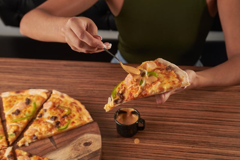 Garden veggie pizza ranch style with fresh vegetables